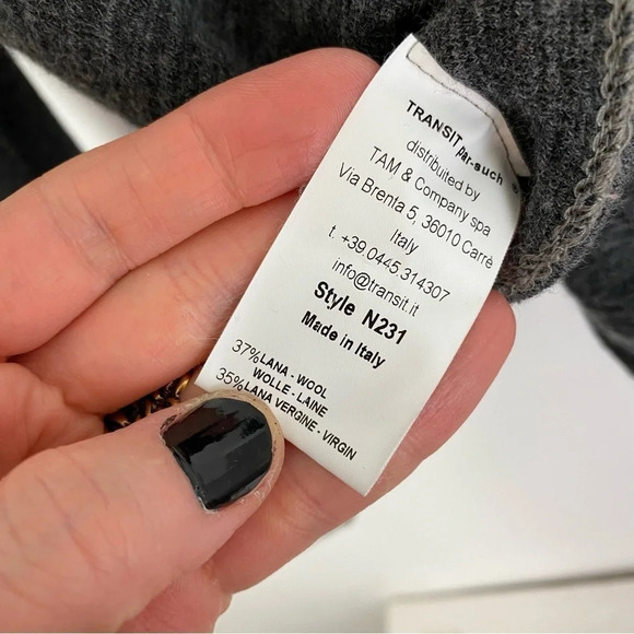 Transit Par Such Reversible Sweater Jacket Cardigan Womens Size Small Gray Beige - Picture 11 of 13
